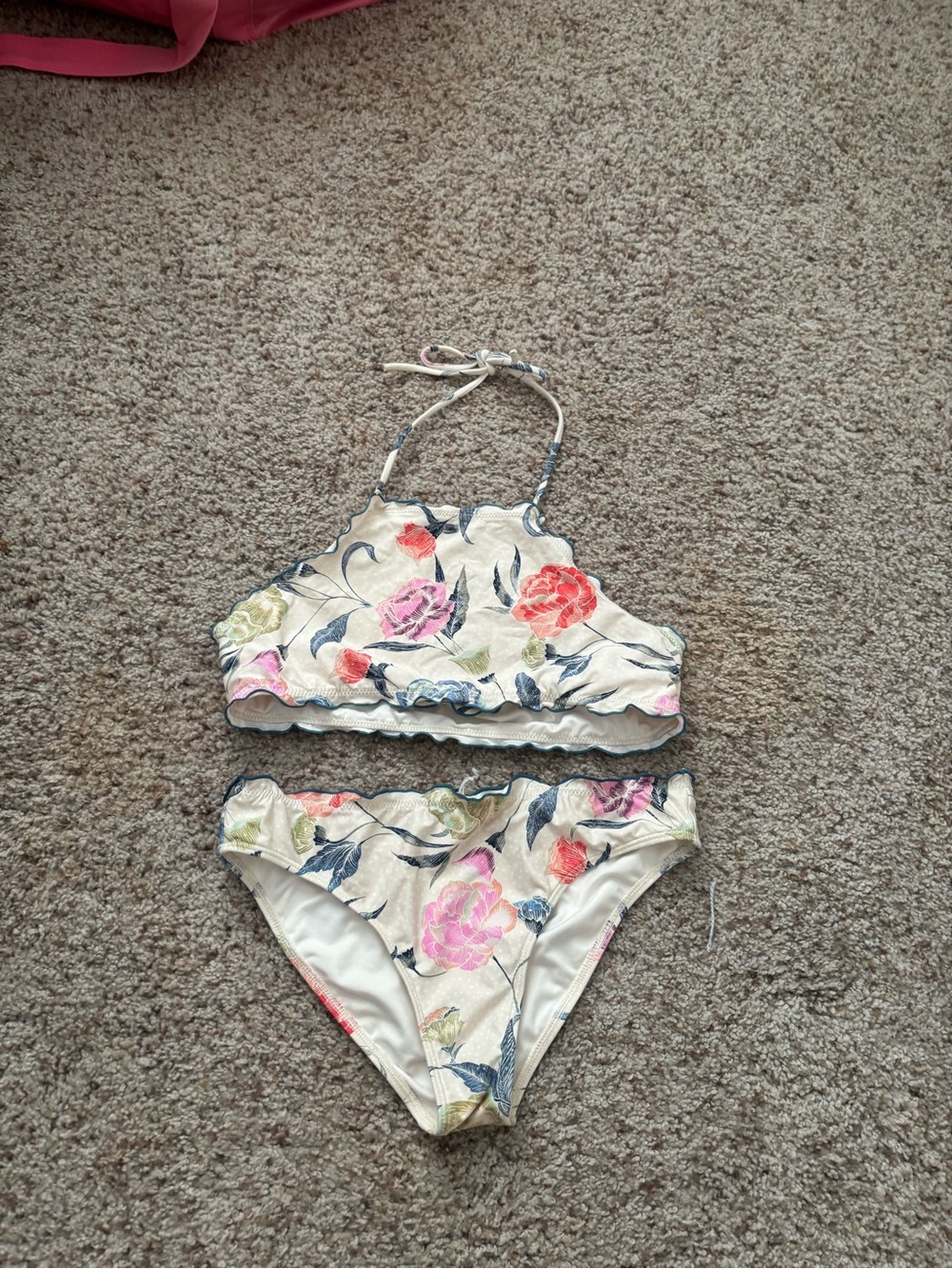 O'Neill Cream Floral High-Neck Bikini Set